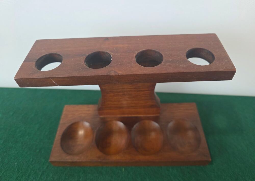 Vintage Walnut Pipe Stand for four pipes the pipes are sold seperatley